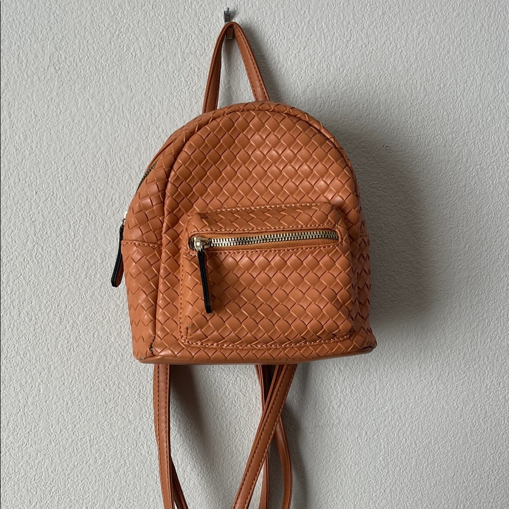 Forever 21 Woven Tan Mini Backpack